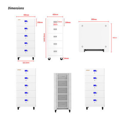 7.2 KWh Stackable Lithium Batteries UL 1973 Certified Indoor Outdoor