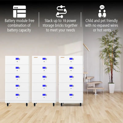 Deep Cycles Stackable Battery Pack 48v Home Battery Real Time Monitoring