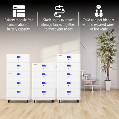 48V/51.2V Stackable Modular Home Battery Storage With Cloud-Based Software